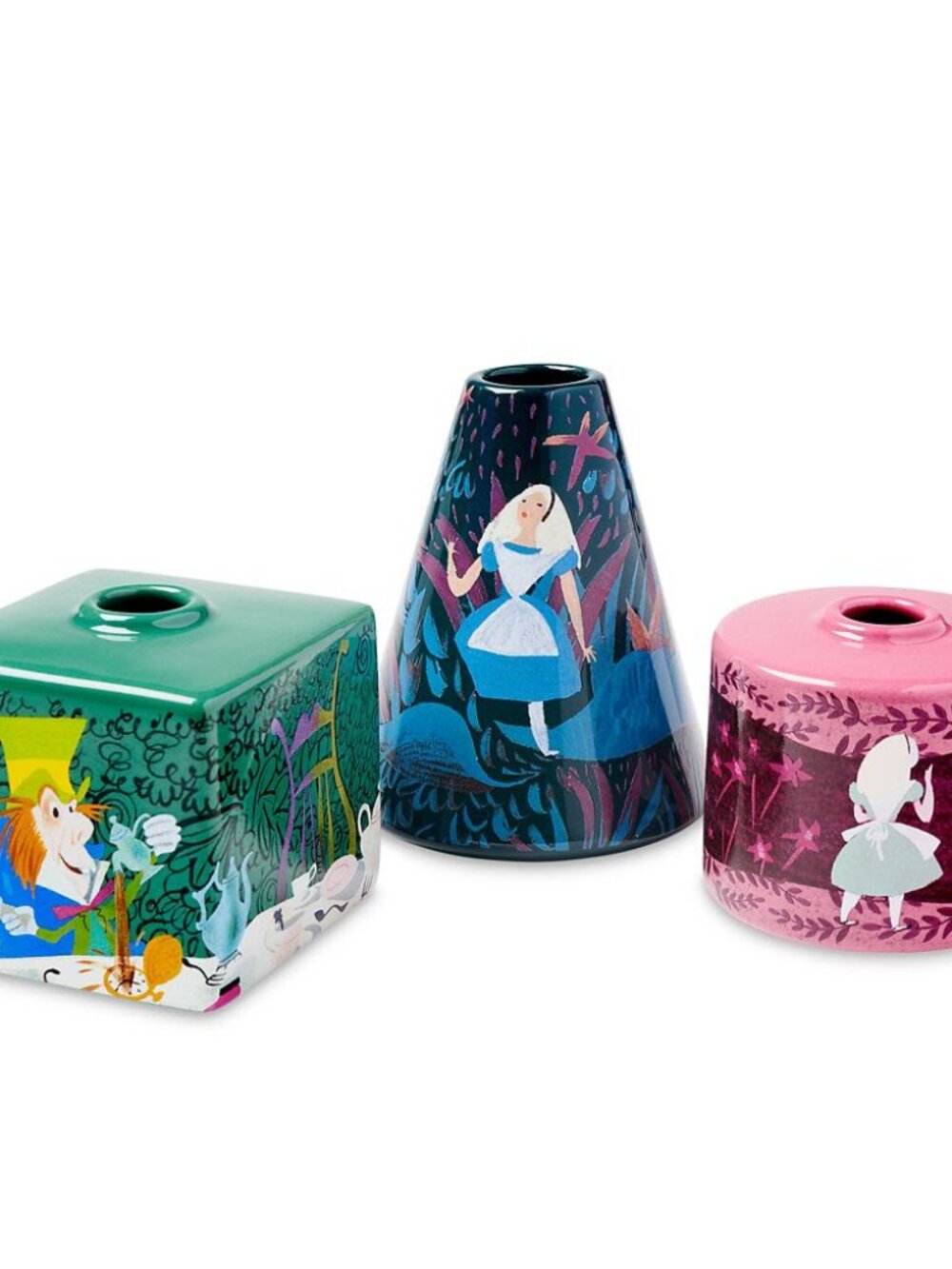 Disney Alice in Wonderland 70th by Mary Blair Vase Set of 3 NWT NIB